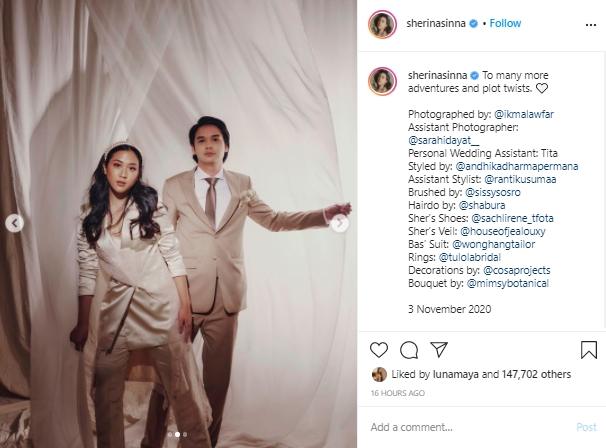 Sherina Munaf dan Baskara Mahendra (Instagram.com/sherinasinna)
