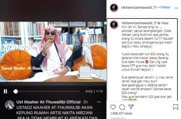 Nikita Mirzani diancam akan digeruduk rumahnya (Instagram.com/nikitamirzanimawardi_17)
