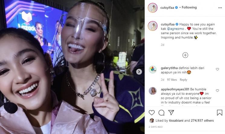 Cut Syifa dan Agnez Mo. (Instagram/@cutsyifaa)