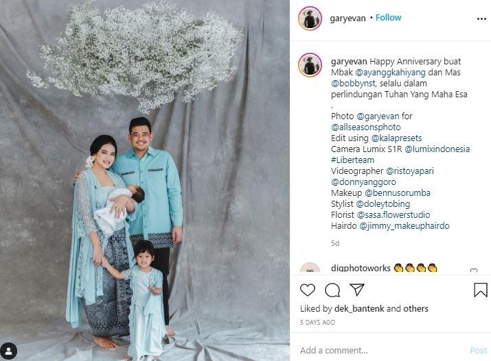 Kahiyang Ayu sekeluarga. (Instagram/@garyevan)
