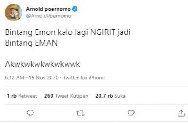 Cuitan Arnold Poernomo (Twitter.com)