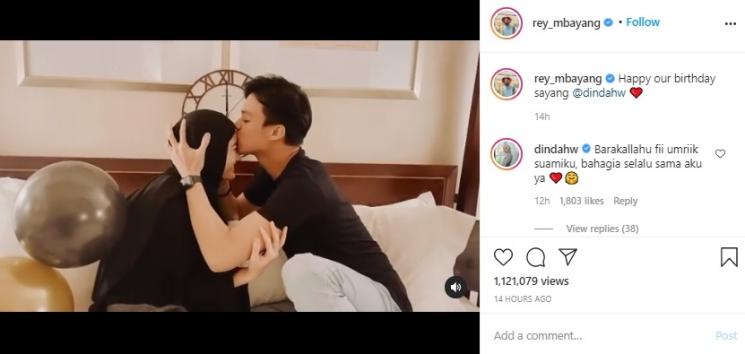 Rey Mbayang dan Dinda Hauw. (Instagram/@rey_mbayang)