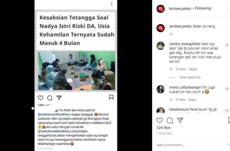 Nadya Mustika Gelar Syukuran 4 Bulanan (Instagram.com/lambee.pedes)