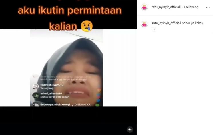 Kekeyi curhat sambil nangis-nangis. (Instagram)