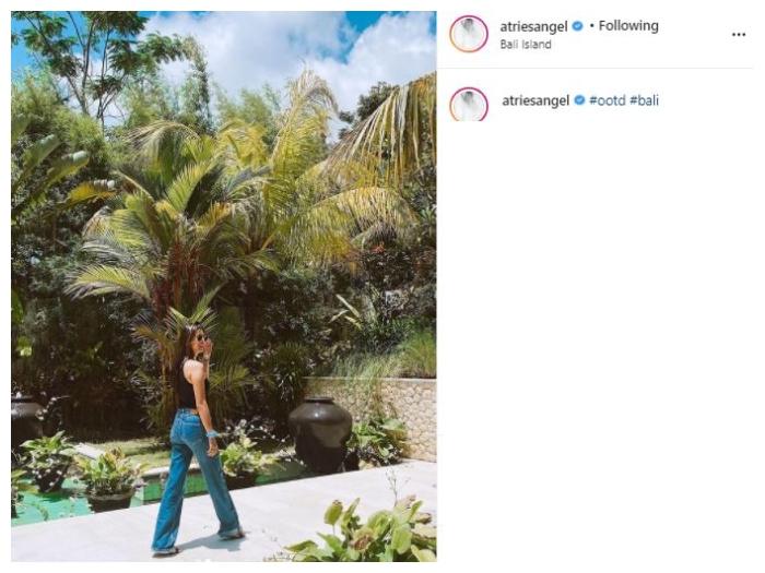 Atries Angel dan Eric Saputra di Bali. (Instagram/@atriesangel)