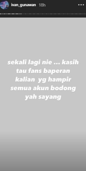 Instagram Story Ivan Gunawan. (Instagram/@ivan_gunawan)