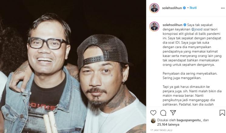 Soleh Solihun dan Jerinx SID (Instagram/@solehsolihun)