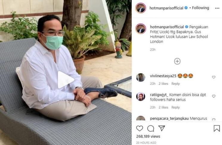 Anak Hotman Paris, Fritz Hutapea. (Instagram/@hotmanparisofficial)