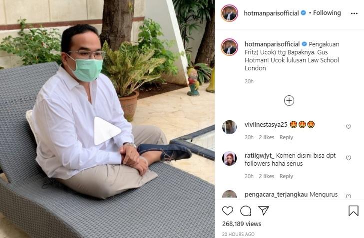 Anak Hotman Paris, Fritz Hutapea. (Instagram/@hotmanparisofficial)