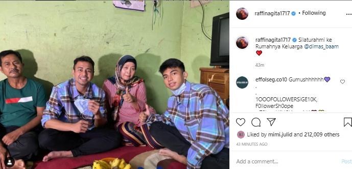 Raffi Ahmad kunjungi kontrakan Dimas (Instagram.com/raffinagita1717)