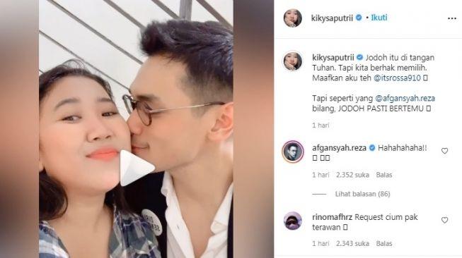 Kiky Saputri dicium Afgan (Instagram.com/kikysaputrii)