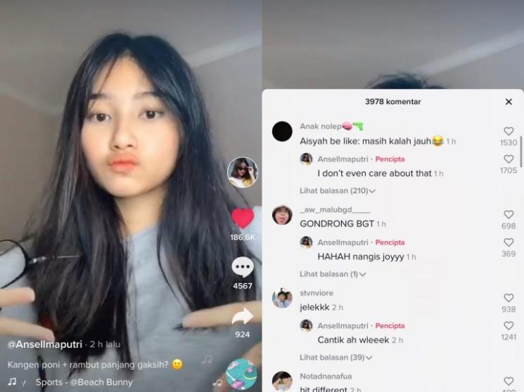 Ansellma Putri dicibir netizen (TikTok.com)