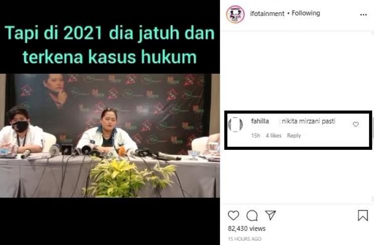 Mbak You ramal artis kebal hukum akan masuk penjara (Instagram.com/ifotainment)
