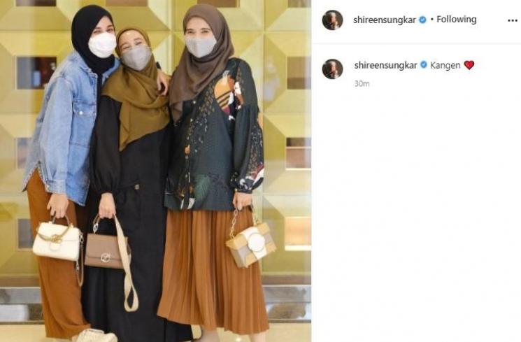 Shireen Sungkar, Laudya Cynthia Bella dan Zaskia Sungkar. (Instagram/@shireensungkar)