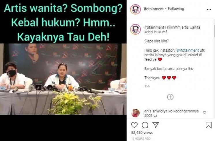 Mbak You ramal artis kebal hukum akan masuk penjara (Instagram.com/ifotainment)