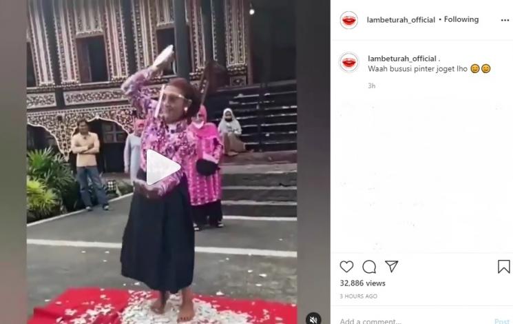 Video Susi Pudjiastuti joget. (Instagram/lambeturah_official)