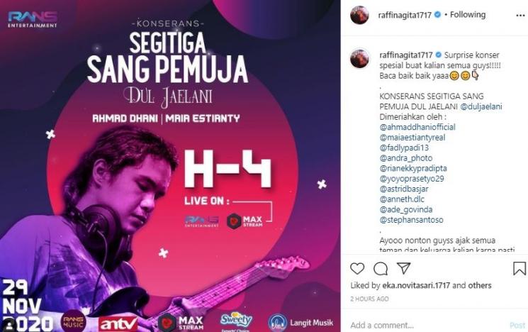 Konser Dul Jaelani. (Instagram/@raffinagita1717)