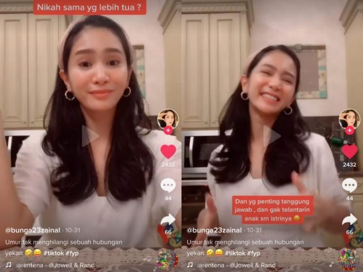 Bunga Zainal ungkap alasan pilih pria lebih tua (TikTok.com/BungaZainal)