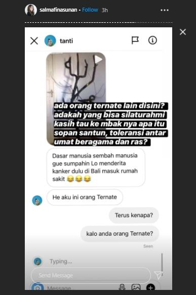 Salmafina didoakan kena kanker (Instagram.com/salmafinasunan)