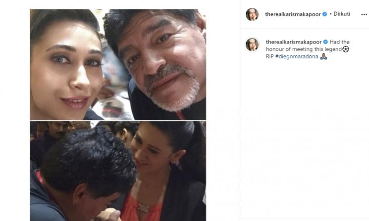 Karisma Kapoor kenang Diego Maradona (Instagram/@therealkarismakapoor)