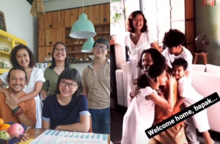 Widi Mulia dan keluarga sambut kepulangan Dwi Sasono. (Instagram/@widimulia)