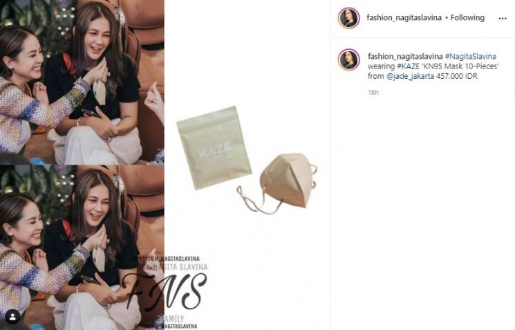 Harga masker Nagita Slavina. (Instagram/@fashion_nagitaslavina)