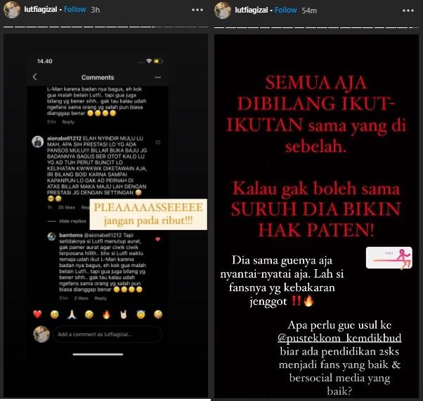 Lutfi Agizal disebut ikuti gaya foto Rizky Billar (Instagram.com/lutfiagizal)