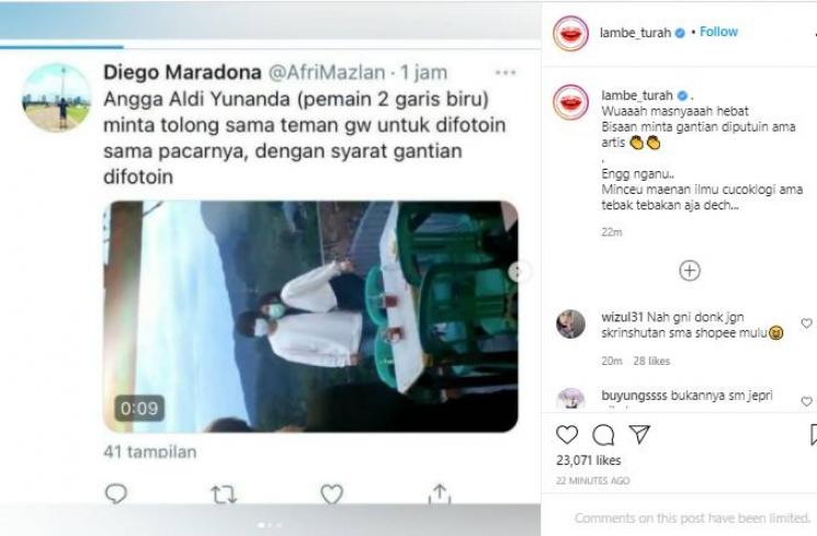 Angga Yunanda terciduk mesra bareng cewek (Instagram.com/lambe_turah)