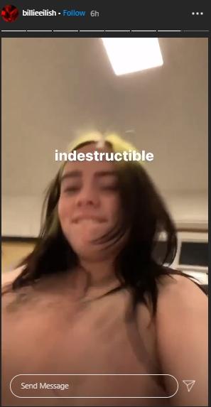 Billie Eilish pukul payudaranya sendiri (Instagram.com/billieeilish)
