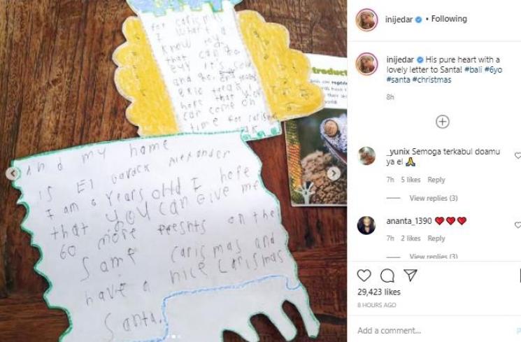 Surat El Barack untuk santa claus (Instagram.com/inijedar)