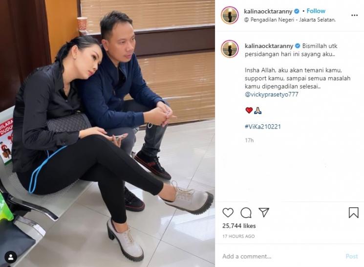 Kalina Ocktaranny dan Vicky Prasetyo. (Instagram/@kalinaocktaranny)