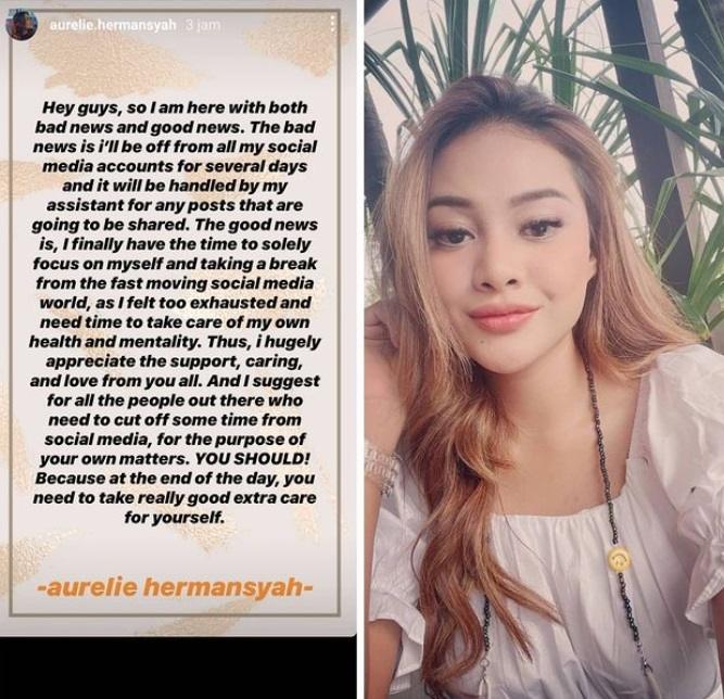 Aurel Hermansyah umumkan berhenti main sosial media. [capture Instagram]