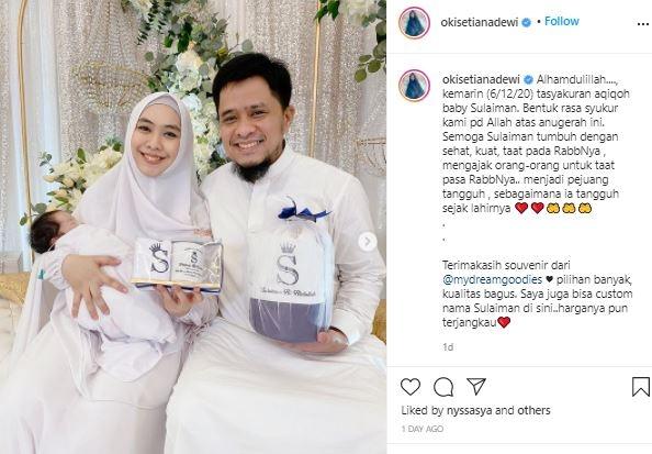 Momen aqiqah anak keempat Oki Setiana Dewi. (Instagram/@okisetianadewi)