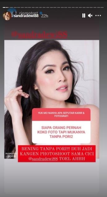 Sandra Dewi. (Instagram/@riomotret)