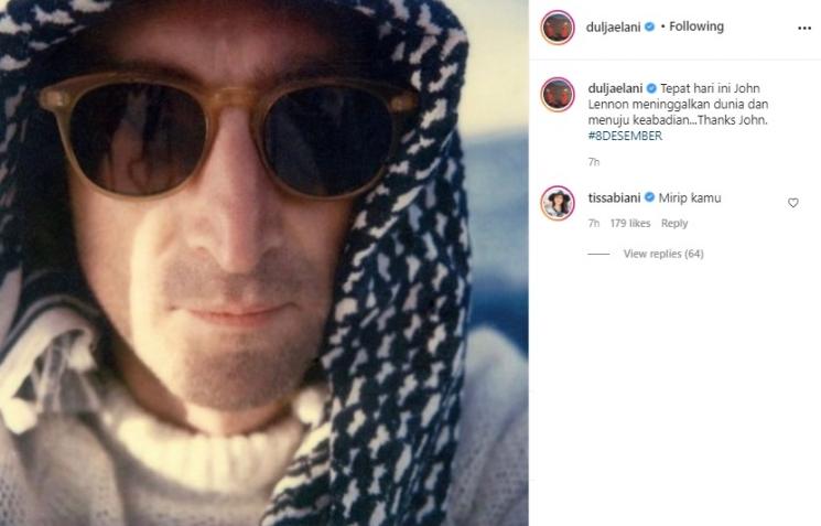 Postingan Dul Jaelani kenang John Lennon. (Instagram/@duljaelani)