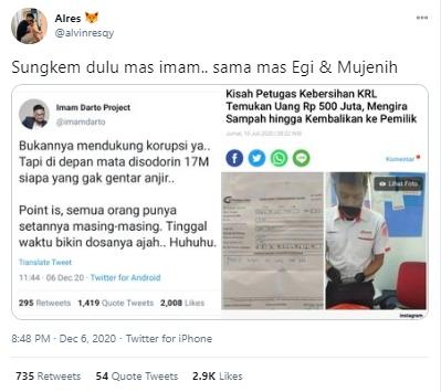 Imam Darto disuruh sungkem sama petugas KRL (Twitter.com/alvinresqy)