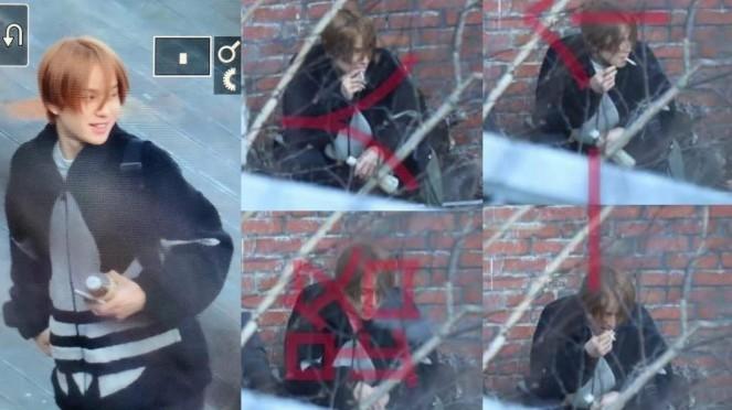 Beredar foto Jungwoo ketahuan merokok. (Twitter, kpopstarz)