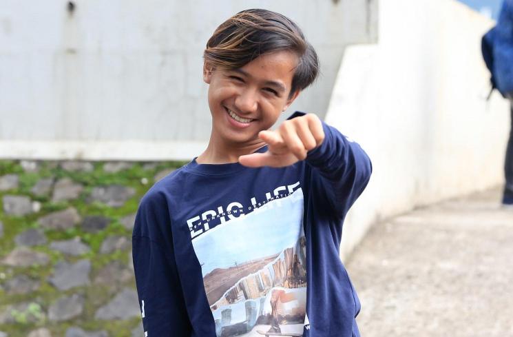 Artis Tik Tok Bowo Mondardo atau Bowo Alpenliebe. (MataMata.com/Alfian Winanto)