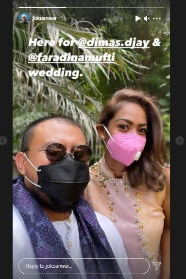 Dimas Djay nikahi Faradina Mufti (Instagram.com/jokoanwar)