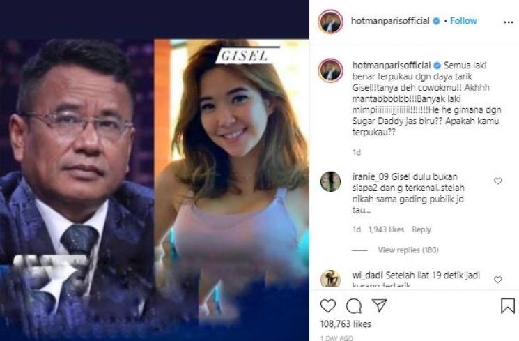 Hotman Paris unggah foto Gisel (Instagram.com/hotmanparisofficial)