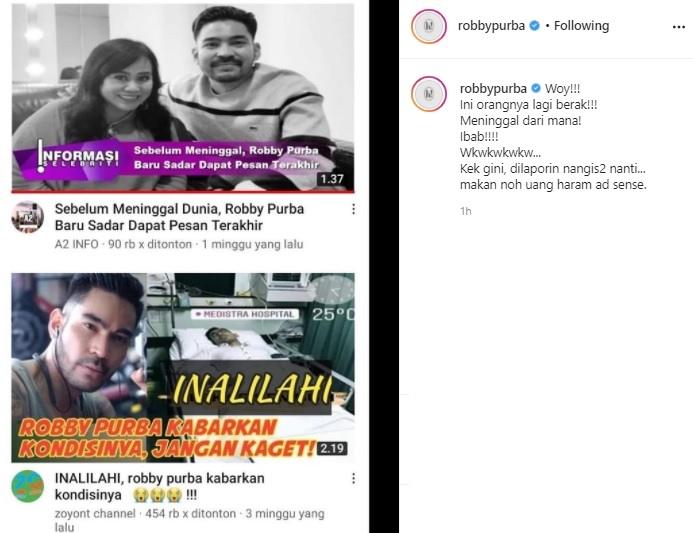 Postingan Robby Purba. (Instagram/@robbypurba)