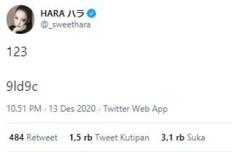 Twitter Goo Hara (Twitter.com/_sweethara)