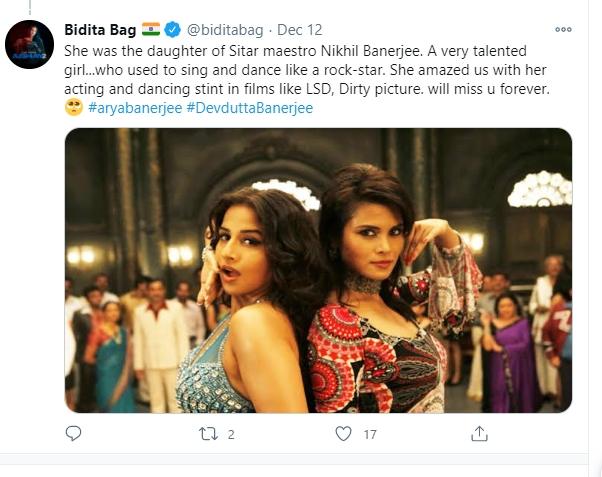 Arya Banerjee meninggal (Twitter/@biditabag)