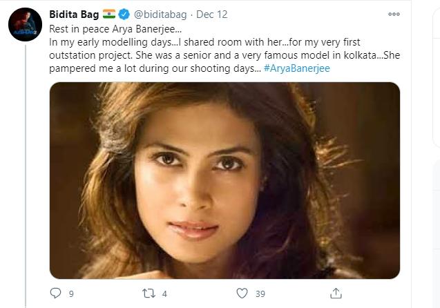 Arya Banerjee meninggal (Twitter/@biditabag)