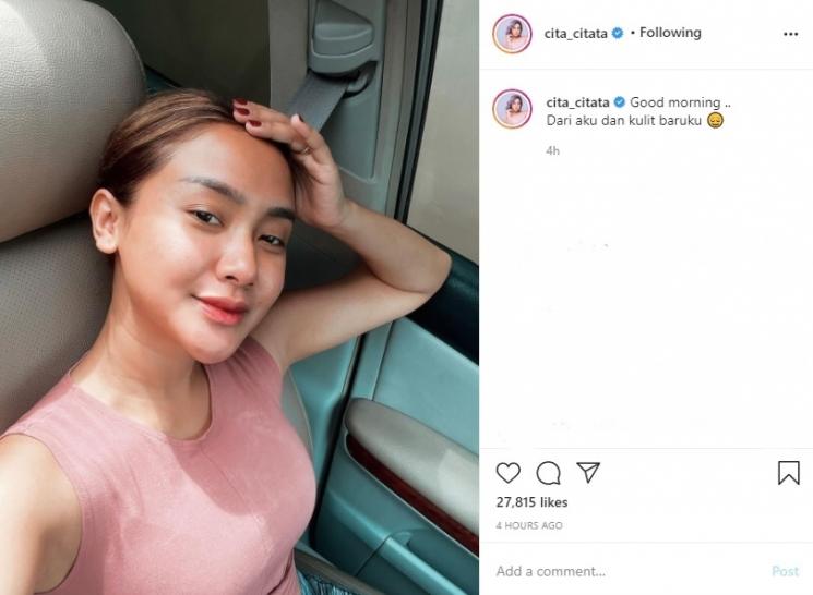 Cita Citata pamer kulit baru. (Instagram/@cita_citata)