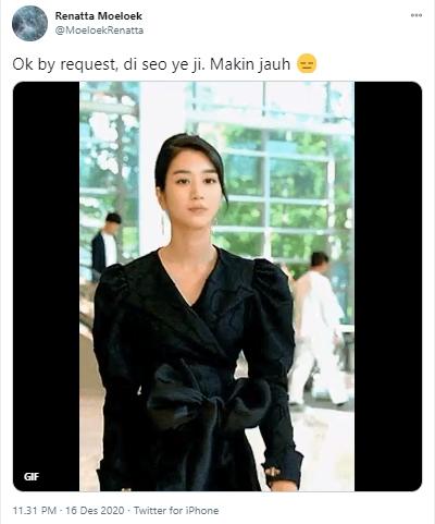 Renatta Moeloek edit wajahnya dengan tubuh Seo Ye Ji (Twitter.com/MoeloekRenatta)