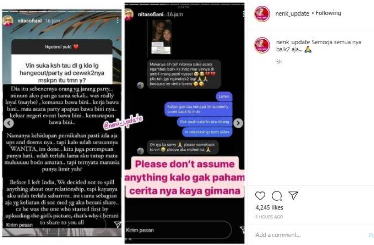 Nita Sofiani ceritakan kisruh rumah tangganya dengan Vin Rana (Instagram.com/nenk_update)