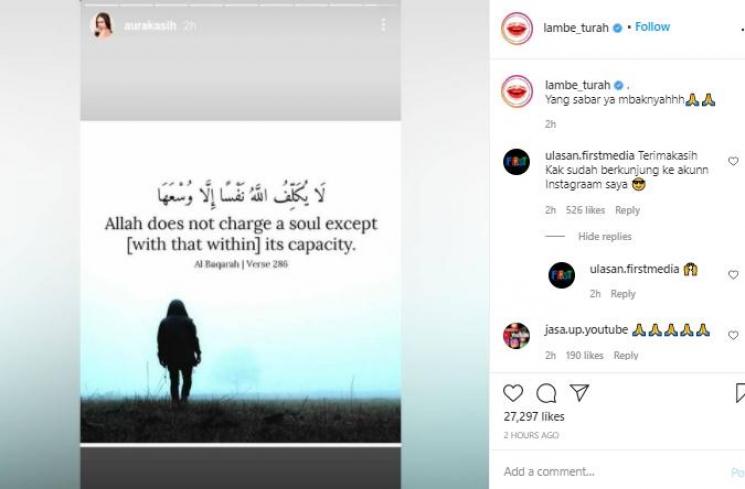 Postingan Aura Kasih (Instagram.com/aurakasih)