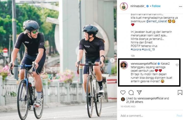 Komentar Vanessa Angel di postingan Nirina Zubir (Instagram.com)