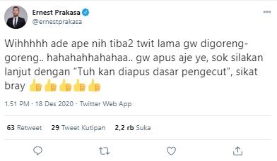 Cuitan Ernest Prakasa (Twitter.com/ernestprakasa)